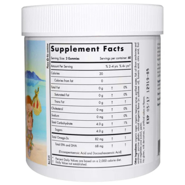 Риб'ячий жир для дітей (мандарин), Omega-3 Gummies, Nordic Naturals, 120 желе