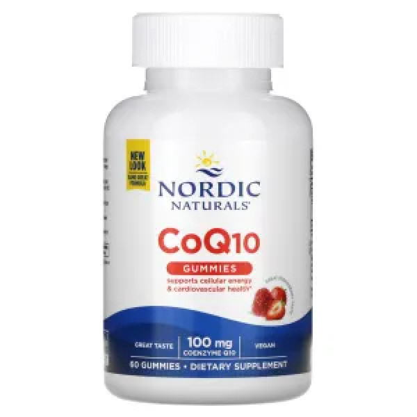 Коензим Q10, CoQ10, Nordic Naturals, 100 мг, смак полуниці, 60 жувальних цукерок