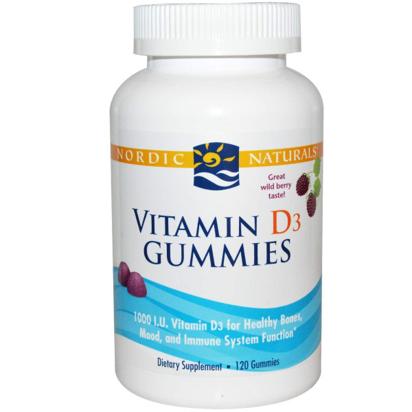 Вітамін D3, Vitamin D3 Gummies, Nordic Naturals, лісові ягоди, 1000 МО, 120 желе