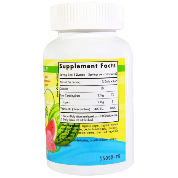 Вітамін D3 для дітей, Vitamin D3, Nordic Naturals, 400 МО, 60 желе