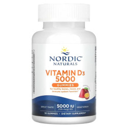 Вітамін D3 gummies 5000 МО, Nordic Naturals Vitamin D3, маракуйя, 30 жувальних цукерок