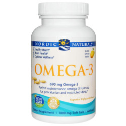 Омега-3 лимон, Nordic Naturals Omega-3, 1000 мг, 60 капсул