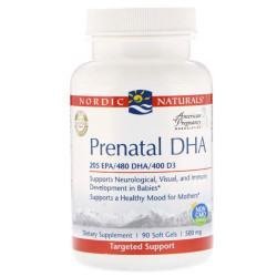 Рыбий жир для беременных 500 мг, Nordic Naturals Prenatal DHA, 90 капсул