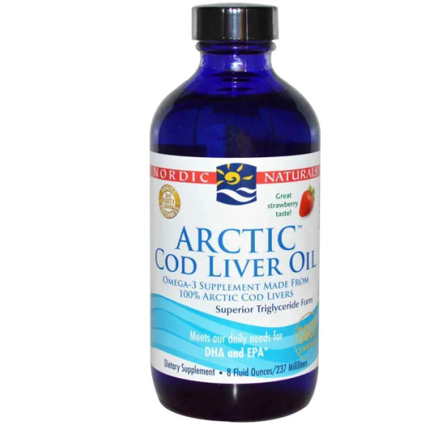 Риб'ячий жир з печінки тріски, Arctic Cod Liver Oil, Nordic Naturals, полуниця, арктичний, 237 мл