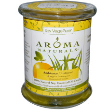 Свічка з ефірною олією апельсина та лимона, Aroma Naturals, 260 г
