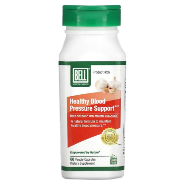 Підтримка кров'яного тиску, Healthy Blood Pressure Support, Bell Lifestyle, 60 рослинних капсул