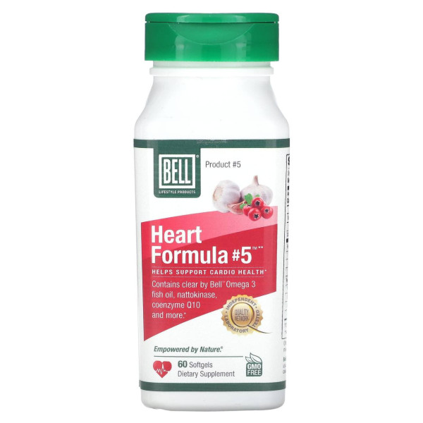 Здоров'я серця, Heart Formula #5, Bell Lifestyle, 60 гелевих капсул