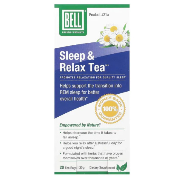 Міцний сон та розслаблення, Sleep & Relax Tea, Bell Lifestyle, чай, 20 чайних пакетиків, 30 г
