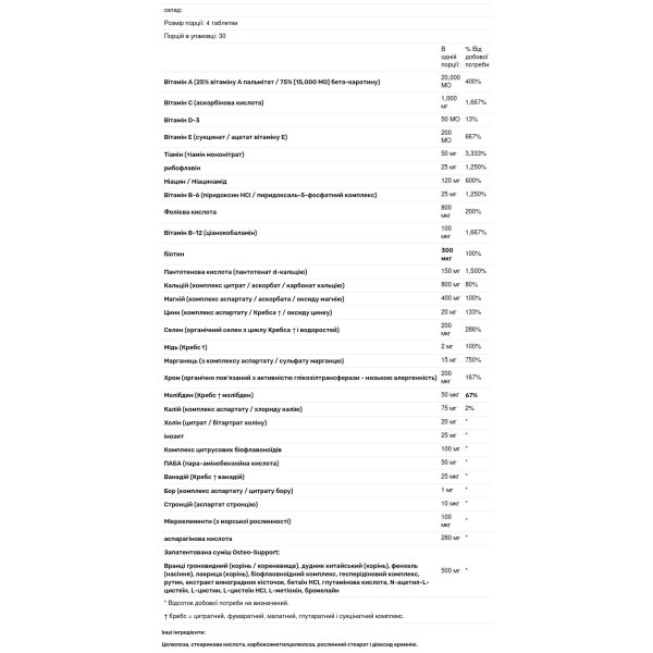 Вітаміни \/ мінерали для підтримки кісток, Osteo-Support Formula, Douglas Laboratories, 120 таблеток