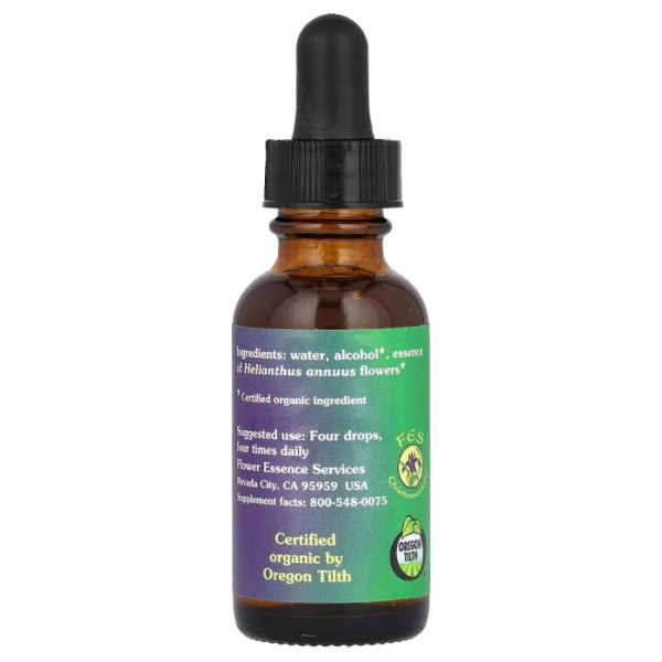 Соняшник, Sunflower, Flower Essence Services, квіткова есенція, 30 мл