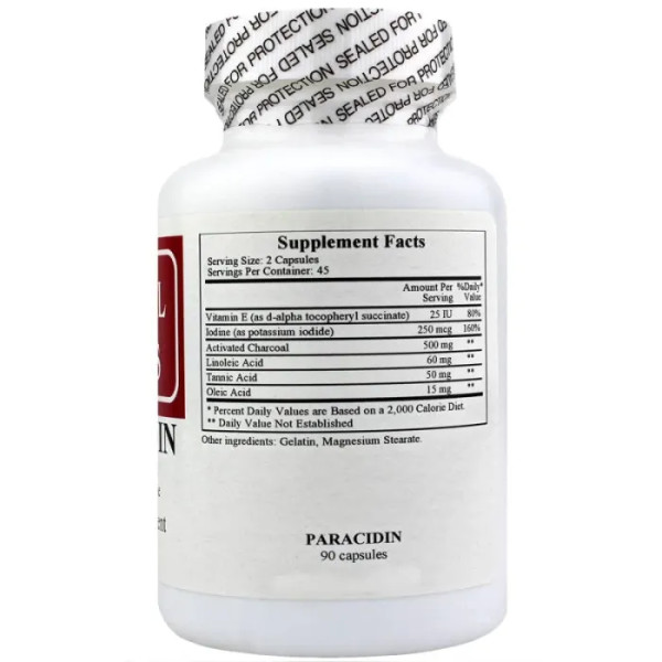 Йод і жирні кислоти, Paracidin, Ecological Formulas, 90 капсул