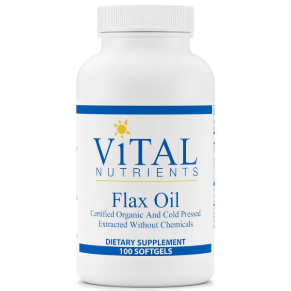 Лляне олія, Flaxseed Oil, Vital Nutrients, 100 гелевих капсул