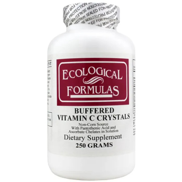 Вітамін С, буферизований, Buffered Vitamin C Crystals, Ecological Formulas, 2500 мг, порошок, 250 г