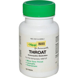 Таблетки от ангины гомеопатические, MediNatura Homeopathic Throat Tablets, 100 шт.