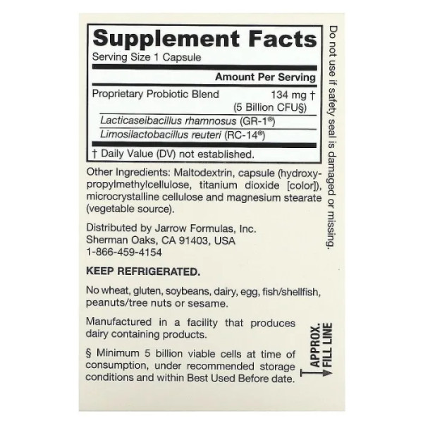 ФЭМ-дофилус веганский, Vegan Fem Dophilus, Jarrow Formulas, 5 млрд КОЕ, 30 растительных капсул