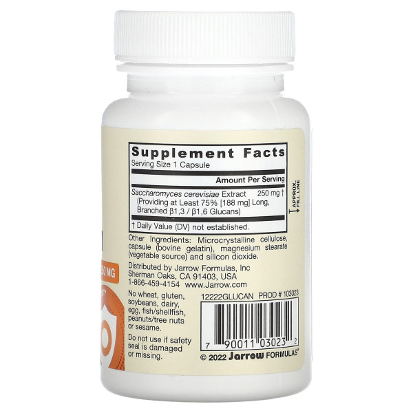 Бета глюкан, Beta Glucan, Jarrow Formulas, імунна підтримка, 60 капсул