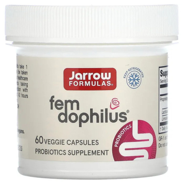 Дофілус для жінок, Fem Dophilus, Jarrow Formulas, 5 млрд КУО, 60 рослинних капсул