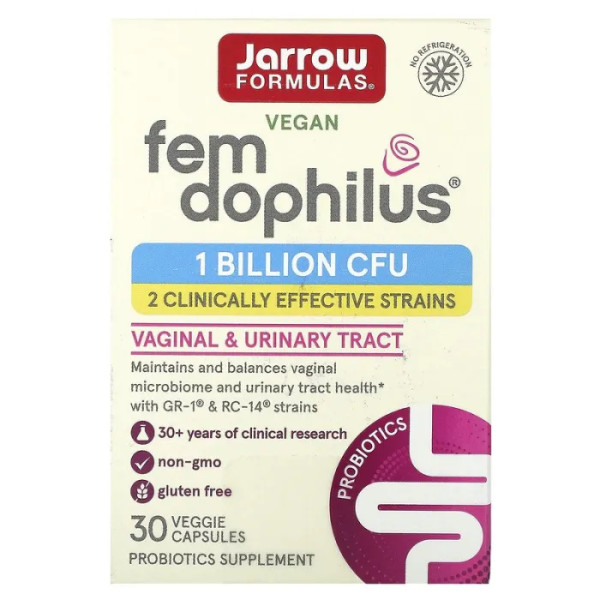 Пробиотики дофилус для женщин, Women's Fem Dophilus, Jarrow Formulas, 1 млрд КОЕ, 30 капсул