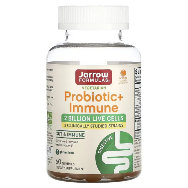 Пробіотик + підтримка імунітету, Probiotic + Immune, Jarrow Formulas, смак апельсина, 90 жувальних цукерок