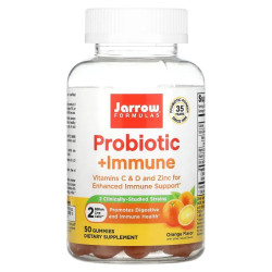 Пробиотик и поддержка иммунитета, вкус апельсина, Jarrow Formulas Probiotic + Immune, 2 млрд, 50 жевательных конфет