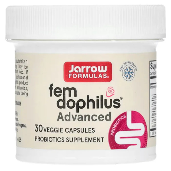 Пробіотики та лактобактерії для жінок, 10 млрд КУО, Vegan Fem Dophilus Advanced, Jarrow Formulas, 30 рослинних капсул