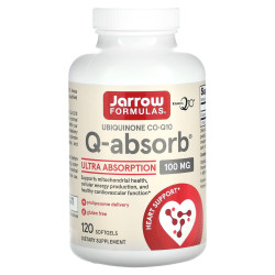 Коензим Q10, Jarrow Formulas Q-absorb Co-Q10, 100 мг, 120 кап.