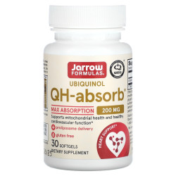 Убіхінол 200 мг, QH-Absorb Ubiquinol Jarrow Formulas, 30 капсул