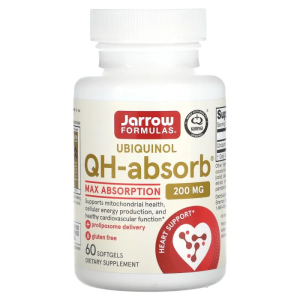 Убихинол, QH-absorb, Ubiquinol, Jarrow Formulas, 200 мг, 60 гелевых капсул