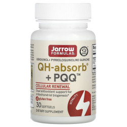 Убіхінол і пирролохінолінхінон, Jarrow Formulas Ubiquinol QH + PQQ, 30 капсул