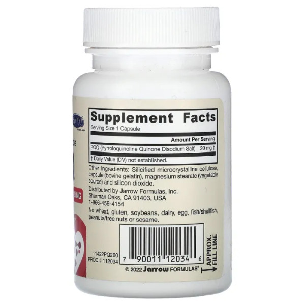 Пірролохінолінхінон (PQQ), Jarrow Formulas, 20 мг, 60 капсул