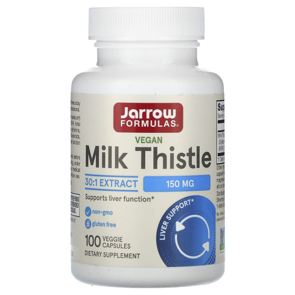 Розторопша (Milk Thistle), Jarrow Formulas, стандартизована, 150 мг, 100 вегетаріанських капсул