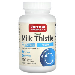 Розторопша, Jarrow Formulas Milk Thistle, стандартизированная, 150 мг, 200 вегетарианских капсул