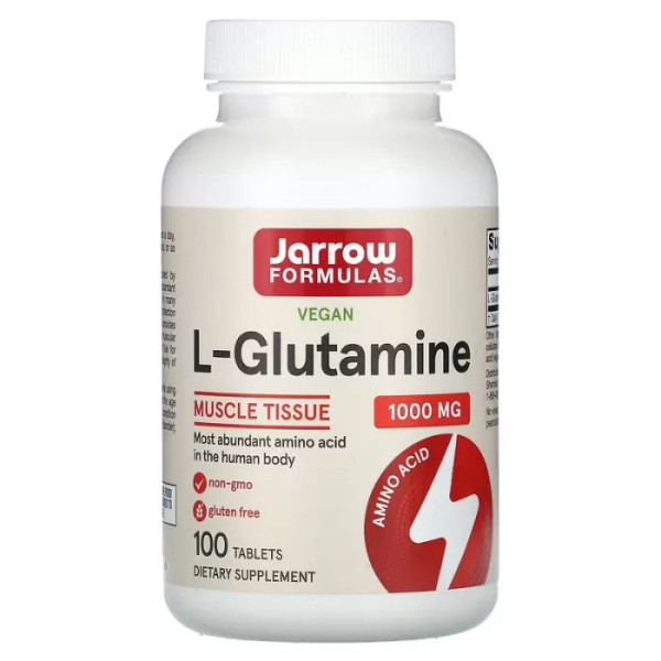 Глютамин, L-Glutamine, Jarrow Formulas, 1000 мг, 100 таблеток