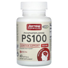 Фосфатидилсерин 100 мг, Jarrow Formulas PS100 Phosphatidylserine, 60 м'яких капсул