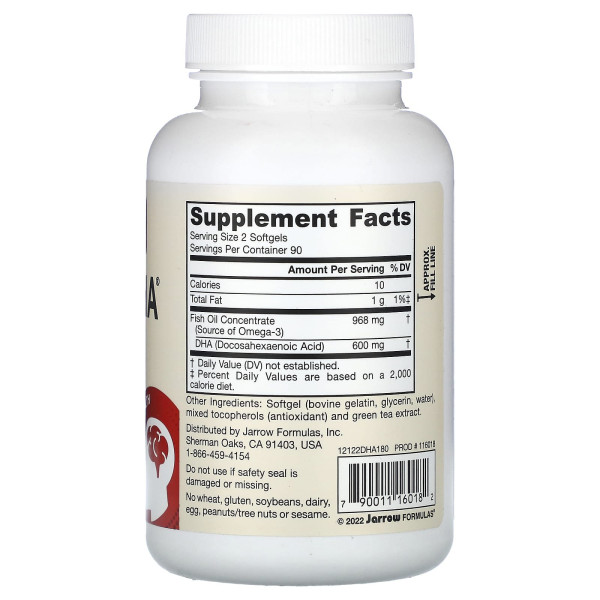 Риб'ячий жир в капсулах, Max DHA, Jarrow Formulas, 180 капсул