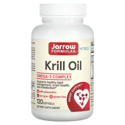 Масло криля 300 мг, Krill Oil Jarrow Formulas, 120 гелевых капсул