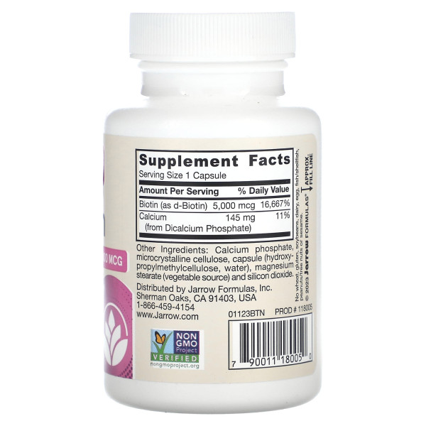 Біотин, Biotin, Jarrow Formulas, 5000 мкг, 100 капсул