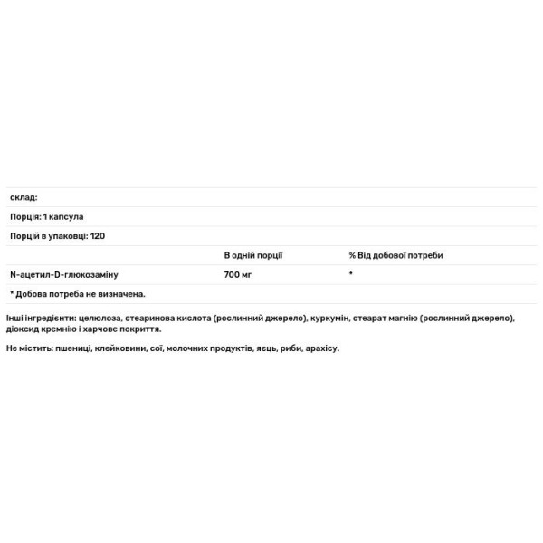 Ацетилглюкозамін, NAG, Jarrow Formulas, 700 мг, 120 капсул