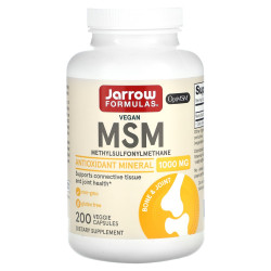 Метилсульфонілметан 1000 мг, Jarrow Formulas MSM, 200 вегетарианских капсул