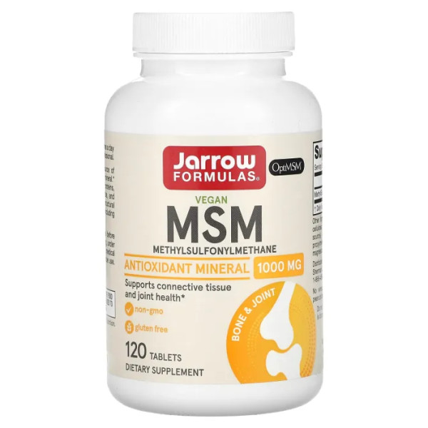 Метилсульфонилметан, MSM, Jarrow Formulas, 1000 мг, 120 таблеток