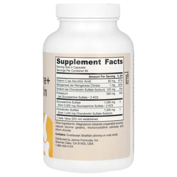 Глюкозамин хондроитин, Glucosamine + Chondroitin, Jarrow Formulas, 240 капсул