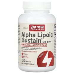 Альфа-липоевая кислота + биотин 300 мг, Jarrow Formulas Alpha Lipoic Sustain, 120 таб.