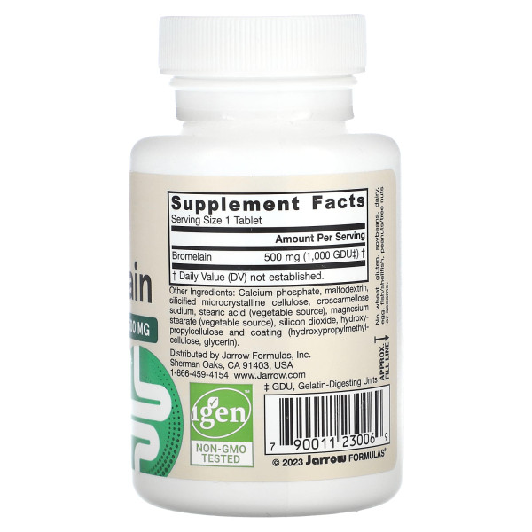 Бромелайн, Bromelain, Jarrow Formulas 1000 ДДУ, 60 таблеток