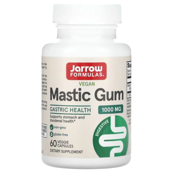 Смола мастикового дерева, Mastic Gum, Jarrow Formulas, 500 мг, 60 вегетаріанських капсул