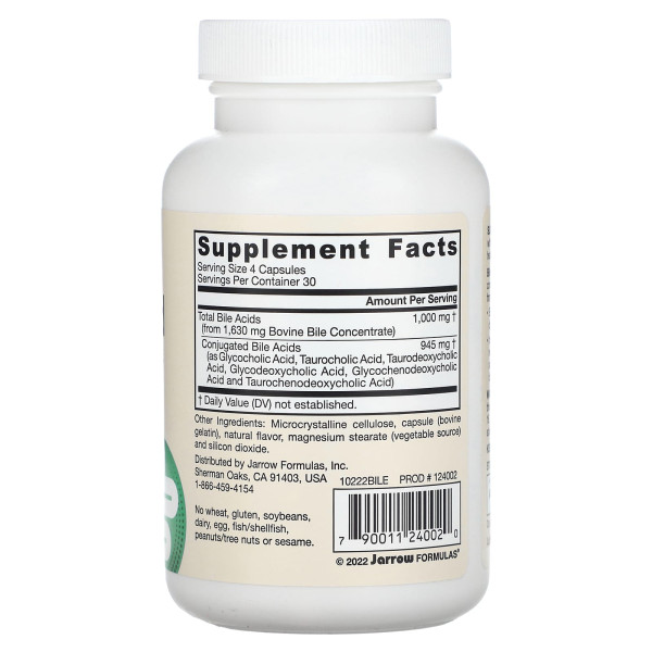 Бича жовч, екстракт, Bile Acid, Jarrow Formulas, 120 капсул