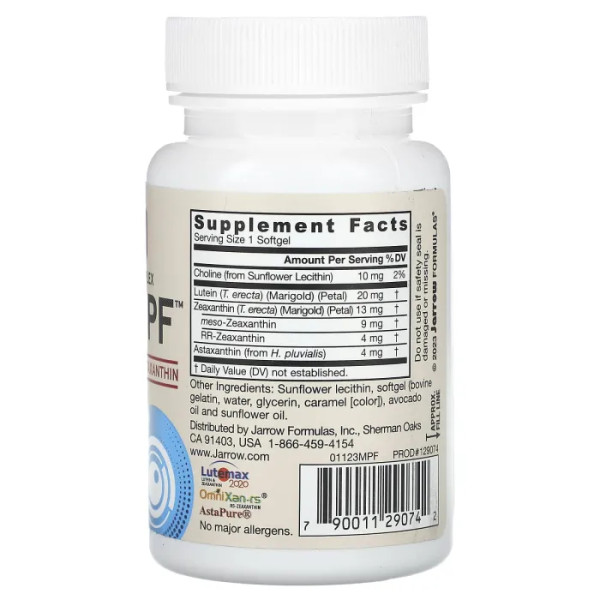 Формула для здоров'я очей, Macula Protective Factors, Jarrow Formulas, 30 капсул