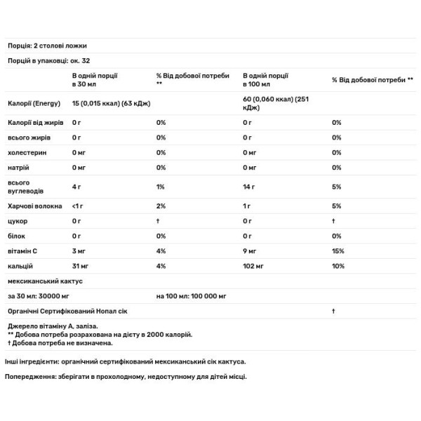 Нопал кактус, Certified Nopal Gold, Dynamic Health, сертифікований, органічний, 946 мл