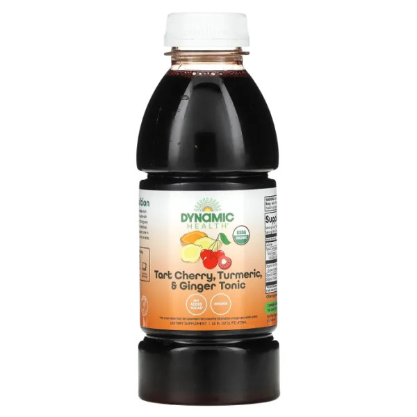Вишневий сік з куркумою і імбиром, Tart Cherry Tonic, Dynamic Health Laboratories, 473 мл