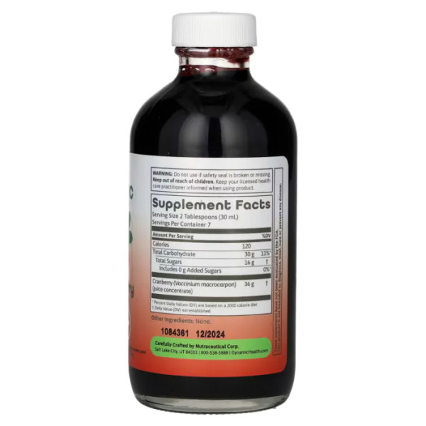 Концентрат журавлини, Cranberry Concentrate, Dynamic Health Laboratories, 237 мл