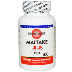 Майтаке D-фракция Pro 4X, Mushroom Wisdom Maitake D-Fraction, 120 вегетарианских таблеток